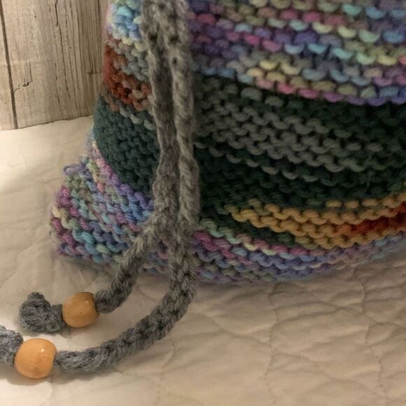 Handmade Colorful Crochet Knit Drawing Handbag - Picture 4 of 16